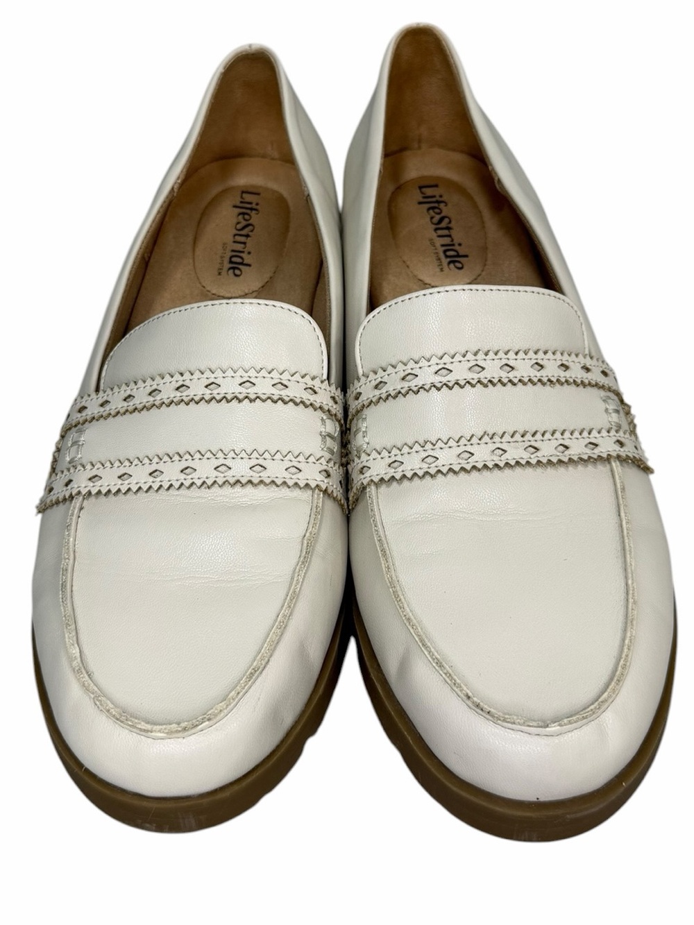 LifeStride London Loafers Womens 10W Ivory Comfort Slip On